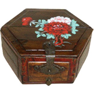 Chinese Painted Treasure Wood Box