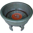 Grey Lacquer Painted Wood Water Basin
