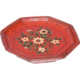 Original Maroon Flora Painted Plate
