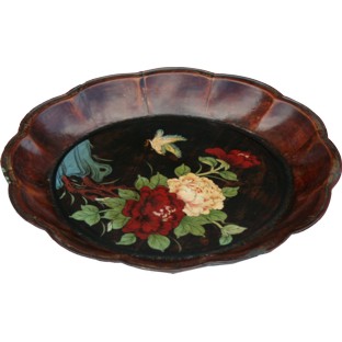 Brown Flower Painted Plate