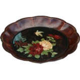 Brown Flower Painted Plate