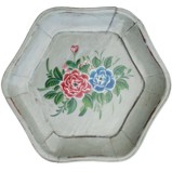 Hexagon Flora Painted Plate
