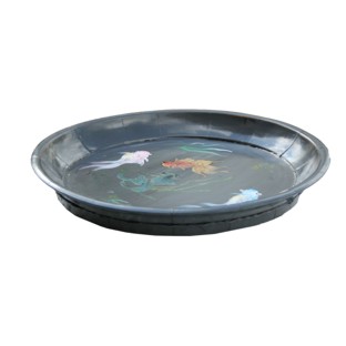 Grey Koi Fish Painted Plate