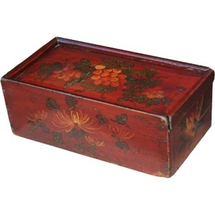 Original Red Painted Wood Box