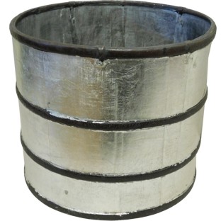 Silver Leaf Decoration Wood Bucket