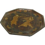 Wood Plate with Chinese Opera Painting
