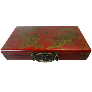 Chinese Abacus in Red Box - Dragon & Phoenix