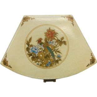 Beige Fan Shape Painted Box