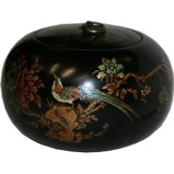 Black Hand Painted Wood Box