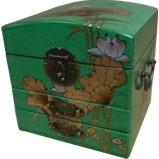 Dome Top Green Mirror Box - Dragonfly