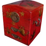 Dome Top Red Mirror Box Butterflies