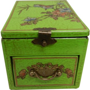 Light Green Jewellery Box with Stand-Up Mirror