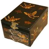 Black Two Drawers Mirror Box - Butterflies