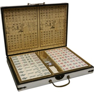 Large Mahjong Set in White Case