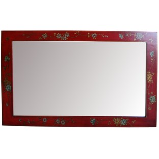 Red Mirror w/ Paintings - Horizontal