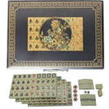 Large Mahjong Set in Black Painted Box 