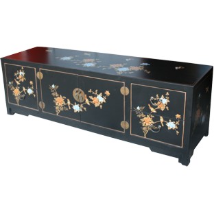 Long Black Painted Low TV Cabinet 170 cm