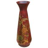 Red Painted Wood Vase