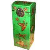 Green Butterflies Wine Box