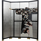 Japanese Kimono With Clothes Rack Screen Silver Leaf