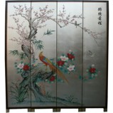 Chinese Prospect Room Divider Screen -Silver Leaf