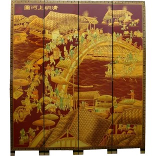 Ancient Chinese City Life Red Screen