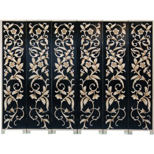 Coromandel on Black Room Divider Screen
