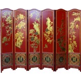 Chinese Red Wedding Room Divider Screen