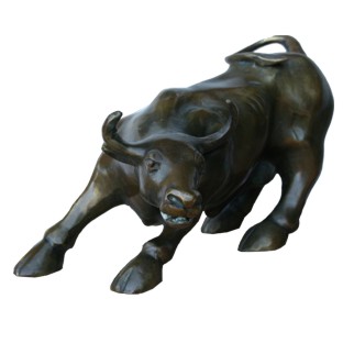 Wall Street Charging Bull Ox Brass 26cm
