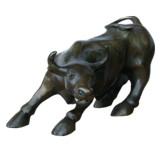Wall Street Charging Bull Ox Brass 26cm