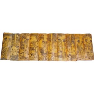 Antique Chinese Rib Bone Sex Education Set