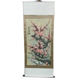 Chinese Painting Scroll - Pink Plum Blossom