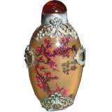 Chinese Snuff Bottle with Cherry Blossom Painting