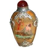 Chinese Snuff Bottle with People Painting