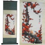 Plum Blossom Printing Silk Scroll