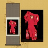 Chinese Wedding Girl Silk Scroll