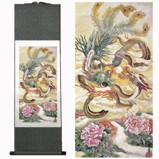 Dragon and Phoenix Silk Scroll