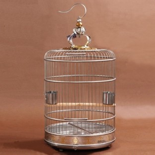 Gold 42 cm Stainless Steel Bird Cage