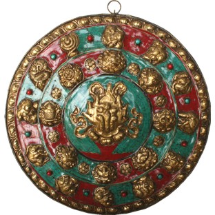Tibetan Wall Hanging Plaque Green