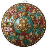 Tibetan Wall Hanging Plaque Green