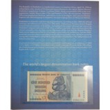 Zimbabwe 100 Trillion Dollars Banknote with History Cover