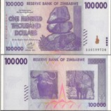 Zimbabwe 100 Thousand Dollars Banknote