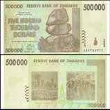 Zimbabwe 500 Thousand Dollars Banknote