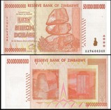 Zimbabwe 50 Billion Dollars 2008 Banknote