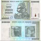 Zimbabwe 50 Million Dollars Banknote