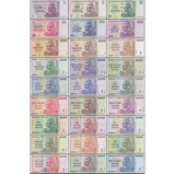 Zimbabwe Banknotes Full Set 27 Pieces