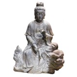 Antique Bronze Buddha On Foo Dog