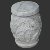 Marble Dining Table Set with 6 Stools