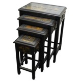 4 Piece Set Hardwood DisplayTables
