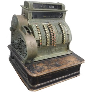 Antique Brass Cash Register